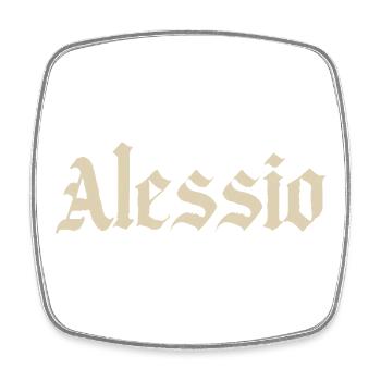 Alessio Gothic Vintage Logo - Viereckiger Kühlschrankmagnet - Weiß - Vorne