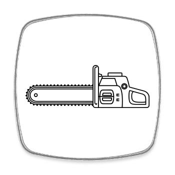 chainsaw - Square fridge magnet - white - Front
