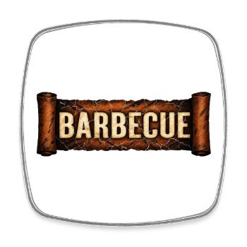 Barbecue Schrift - Viereckiger Kühlschrankmagnet - Weiß - Vorne