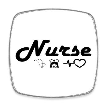 Nurse_Black - Viereckiger Kühlschrankmagnet - Weiß - Vorne