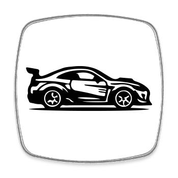 Car Sports Car Icon - Square fridge magnet - white - Front