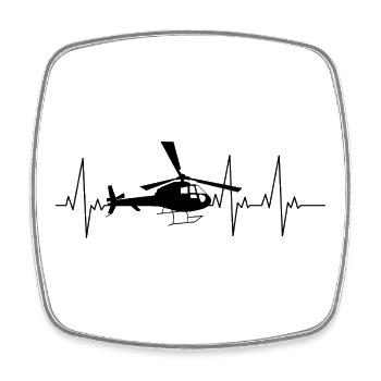 Helicopter Heartbeat Helicopter - Square fridge magnet - white - Front