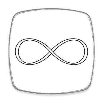 Unendlichkeitszeichen – Zeitloses Symbol Design - Viereckiger Kühlschrankmagnet - Weiß - Vorne
