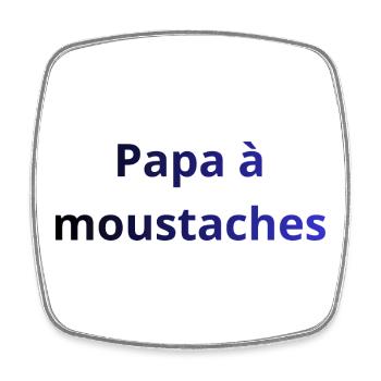 papa_moustaches - Magnet carré - blanc - Devant