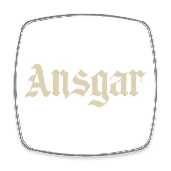 Ansgar Gothic Schriftdesign - Viereckiger Kühlschrankmagnet - Weiß - Vorne