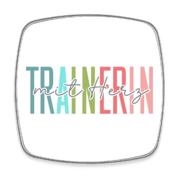 Trainerin mit Herz Geschenk - Viereckiger Kühlschrankmagnet - Weiß - Vorne