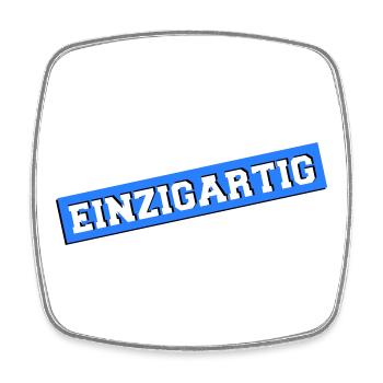 einzigartig02 - Viereckiger Kühlschrankmagnet - Weiß - Vorne