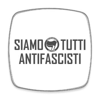 SIAMO TUTTI ANTIFASCISTI inkognito - Viereckiger Kühlschrankmagnet - Weiß - Vorne