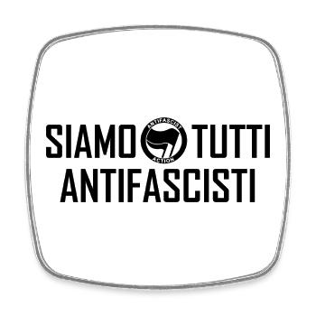 SIAMO TUTTI ANTIFASCISTI black - Viereckiger Kühlschrankmagnet - Weiß - Vorne