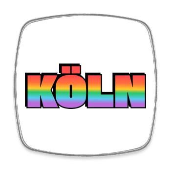 Köln Rainbow LGBT Gay Pride - Viereckiger Kühlschrankmagnet - Weiß - Vorne