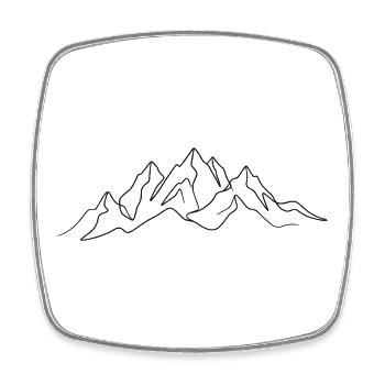 Gebirge - Viereckiger Kühlschrankmagnet - Weiß - Vorne