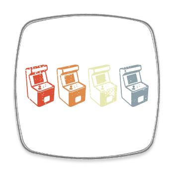 Jeux d’arcade rétro des années 80 - Magnet carré - blanc - Devant