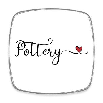 Don de typographie Pottery Heart - Magnet carré - blanc - Devant