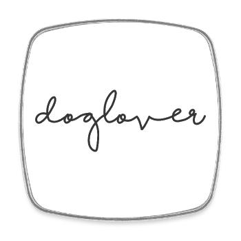 Doglover Script - Square fridge magnet - white - Front