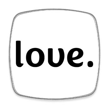 love. - Viereckiger Kühlschrankmagnet - Weiß - Vorne