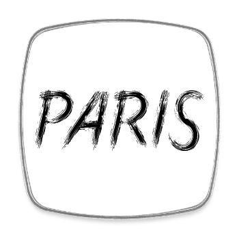 Paris en Brush Urbain Noir - Viereckiger Kühlschrankmagnet - Weiß - Vorne