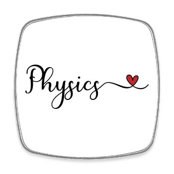 Physique - J’adore la typographie physique avec un cœur - Magnet carré - blanc - Devant