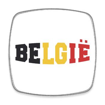 Belgien Shirt - Viereckiger Kühlschrankmagnet - Weiß - Vorne