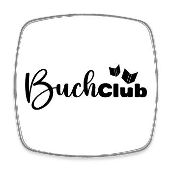 Buchclub mit 2 Büchern - Viereckiger Kühlschrankmagnet - Weiß - Vorne