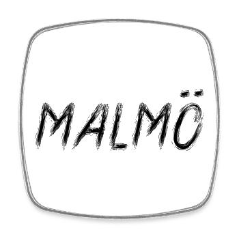 Malmö Suède Style Grunge Pinceau Noir - Magnet carré - blanc - Devant