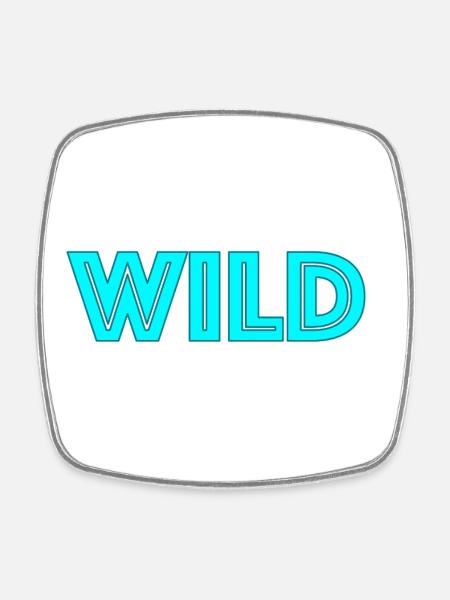 Wild Neon Lettering - Square fridge magnet - white