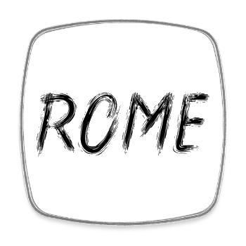 Rome Graphic Brush Lettering Schwarz - Viereckiger Kühlschrankmagnet - Weiß - Vorne