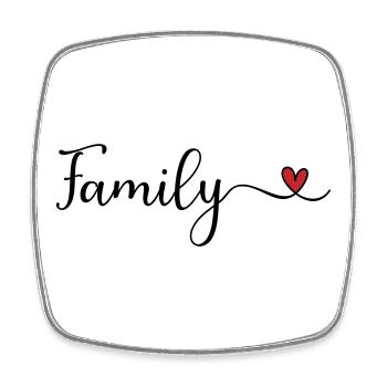 Family Heart - Square fridge magnet - white - Front