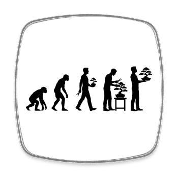 Bonsaï Évolution des plantes Bonsaï japonaises - Magnet carré - blanc - Devant
