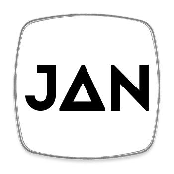 First name Jan - Square fridge magnet - white - Front