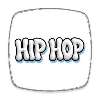 HIP HOP - White Bubble 3D Graffiti Oldschool - Magnet carré - blanc - Devant