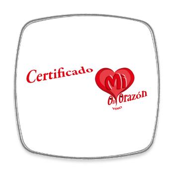 Certificado con mi corazón— Certified with My Hear - Magnet carré - blanc - Devant
