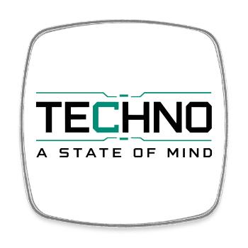 Techno - A State of Mind - Square fridge magnet - white - Front