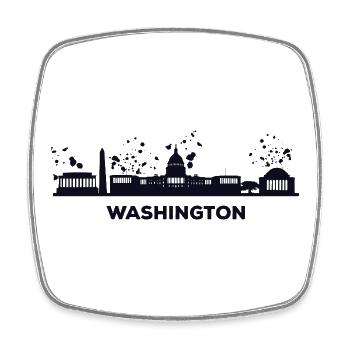 Washingtoner Skyline, Washington - Magnet carré - blanc - Devant