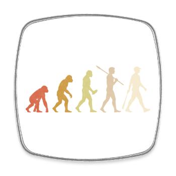 Baseball Evolution : Don drôle de joueur de baseball - Magnet carré - blanc - Devant