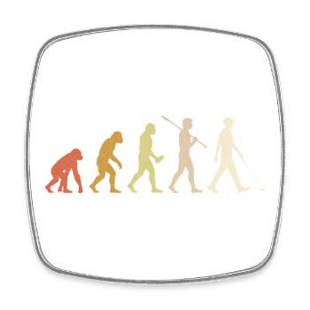 Hockey Evolution : Cadeau drôle de joueur de hockey - Magnet carré - blanc - Devant