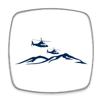 Helicopter Mountain Pilot - Square fridge magnet - white - Front