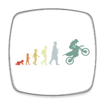 Kind zum Motocross Fahrer Evolution - Viereckiger Kühlschrankmagnet - Weiß - Vorne