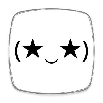 Stareye Emote (★‿★) inspires - Square fridge magnet - white - Front