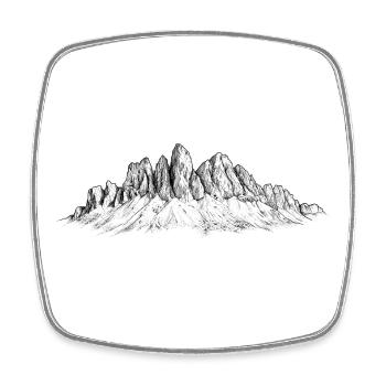 Odle Lace Silhouette | Dolomites Peaks - Square fridge magnet - white - Front