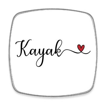 Cute Kayak Heart Design - Square fridge magnet - white - Front
