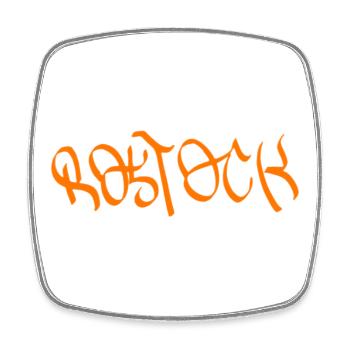 Rostock Graffiti Orange - Square fridge magnet - white - Front
