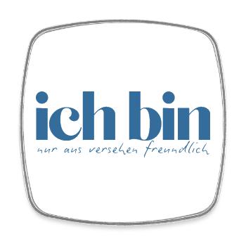 Ich bin nur aus Versehen freundlich - Viereckiger Kühlschrankmagnet - Weiß - Vorne