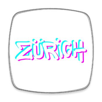 Zurich Neon Graffiti - Square fridge magnet - white - Front