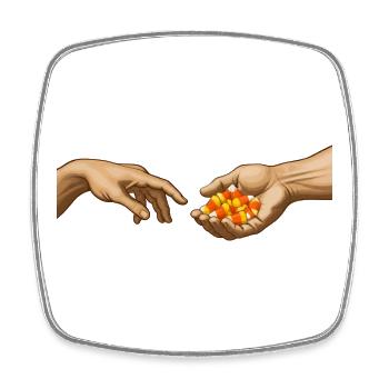 Candy Corn – La Création – Drôle de Candy Corn - Magnet carré - blanc - Devant