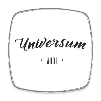 Universum Ahoi - Viereckiger Kühlschrankmagnet - Weiß - Vorne