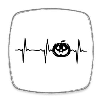 Citrouille d’Halloween Citrouille battement de cœur d’Halloween - Magnet carré - blanc - Devant