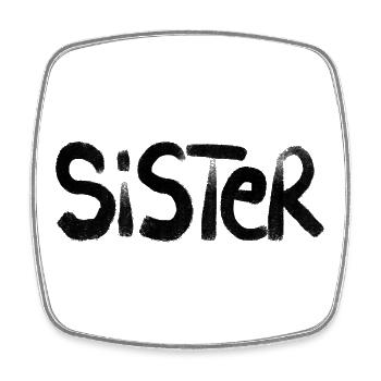 Sister - Viereckiger Kühlschrankmagnet - Weiß - Vorne