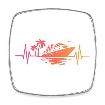 Sonnenuntergangskreuzfahrtschiff-Kreuzfahrt - Viereckiger Kühlschrankmagnet - Weiß - Vorne