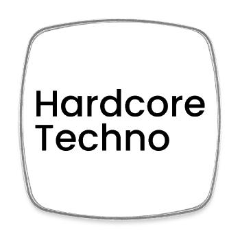 Techno hardcore - Magnet carré - blanc - Devant
