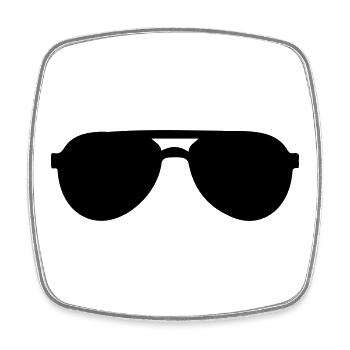 Sonnenbrille - Viereckiger Kühlschrankmagnet - Weiß - Vorne